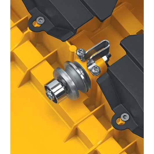 Close up  of  screws of  wet tile saw