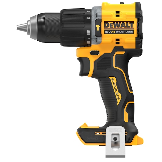 18V XR Brushless Compact Hammer Drill Driver bare unit side view