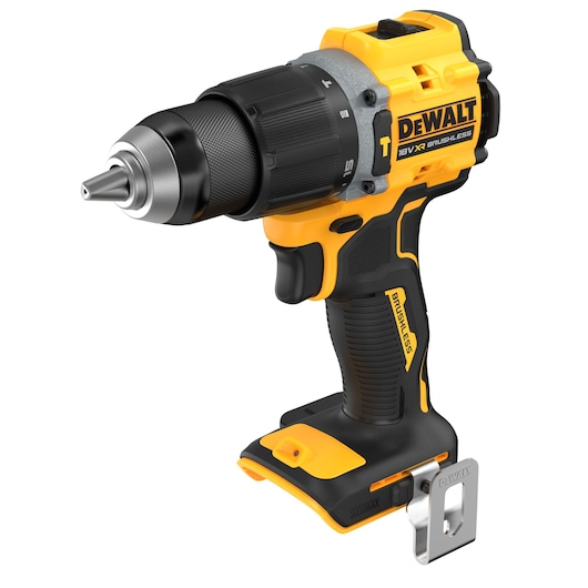 18V XR Brushless Compact Hammer Drill Driver bare unit side view