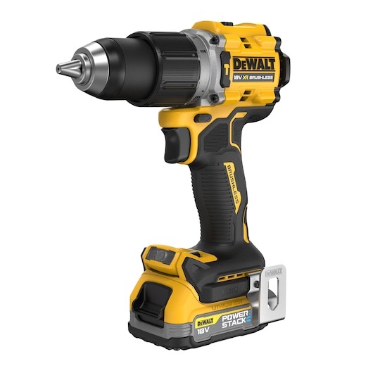 18V XR Brushless Hammer Drill Driver with POWERSTACK 5.0Ah battery front view