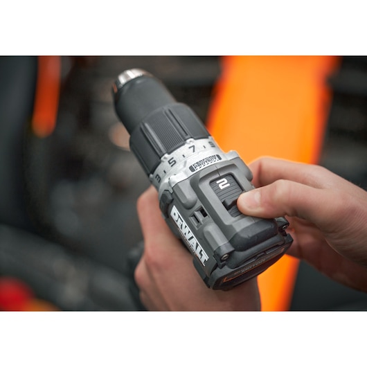 Power mode selector on DEWALT/McLaren drill driver