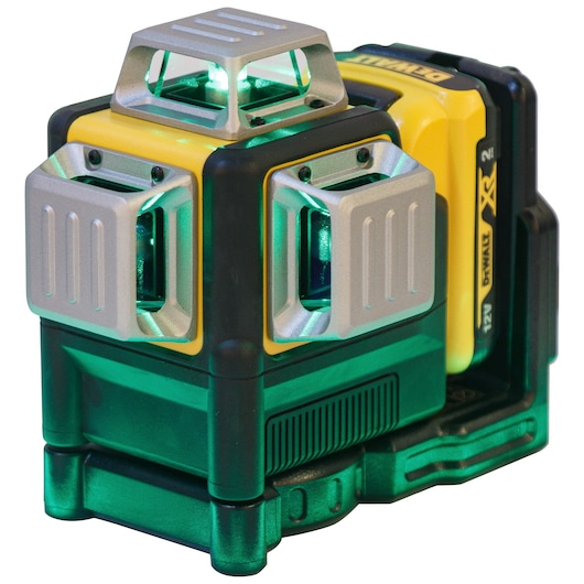 12V XR® 3 x 360° Cross Line Green Beam Laser - 1 x 2Ah