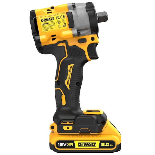 18V XR® Brushless 1/2" Detent Pin Compact Impact Wrench - 2 x 2Ah