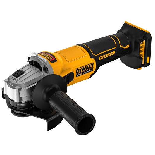 DEWALT 18V XR Brushless Angle Grinder ¾ view shown from above tool