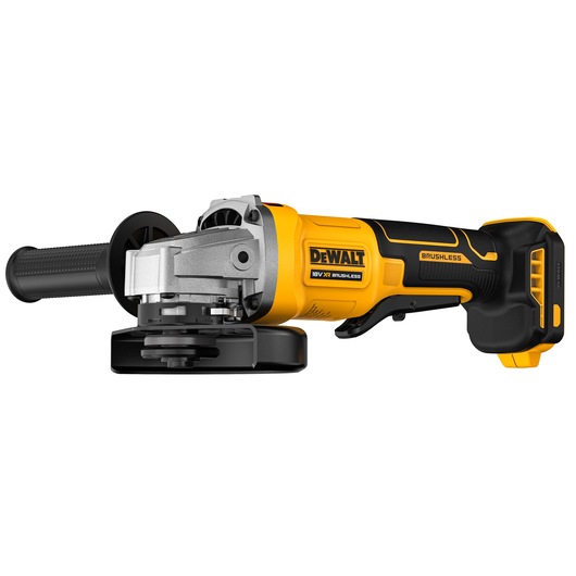 DEWALT 18V XR Brushless Angle Grinder ¾ view from right side