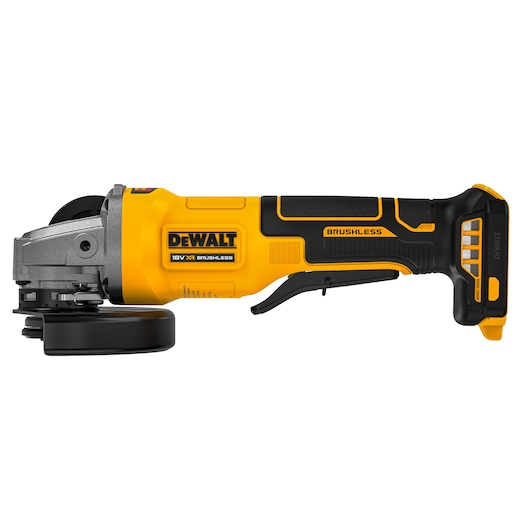 DEWALT 18V XR Brushless Angle Grinder view from right side