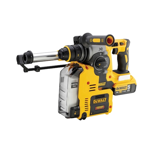 18V XR® Brushless 24mm SDS-plus® Hammer Drill Integrated Extraction - 2 x 5Ah