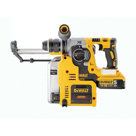 18V XR® Brushless 24mm SDS-plus® Hammer Drill Integrated Extraction - 2 x 5Ah