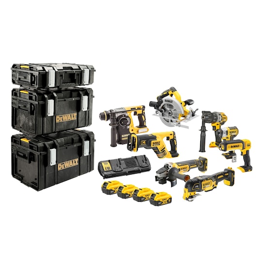 18V CORDLESS TOOL SET 4X 5.0AH IN TSTAK CASE