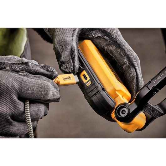 Close up of USB LED Task Light input port