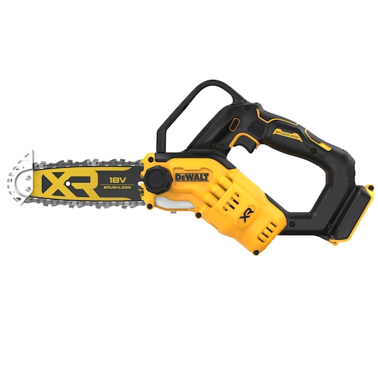 18V XR Brushless Chain Saw bare unit right side view