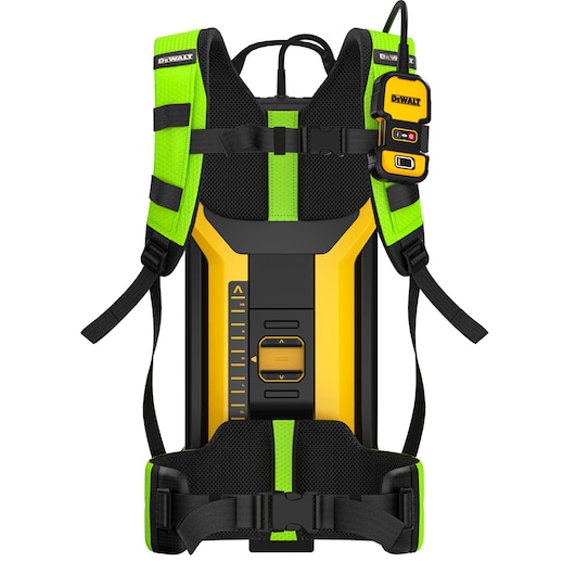 Powershift Backpack Concrete Vibrator with green straps