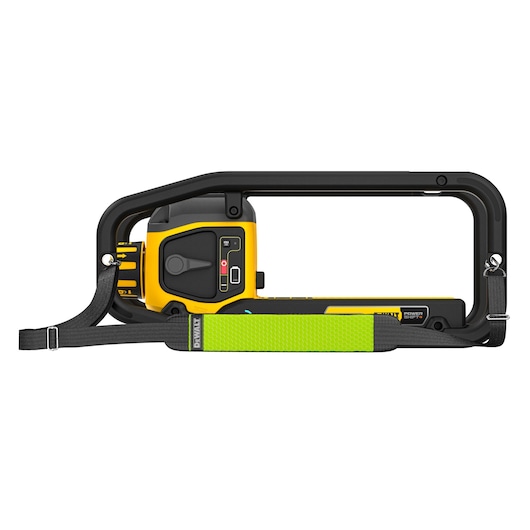 Powershift Backpack Concrete Vibrator with green shoulder strap