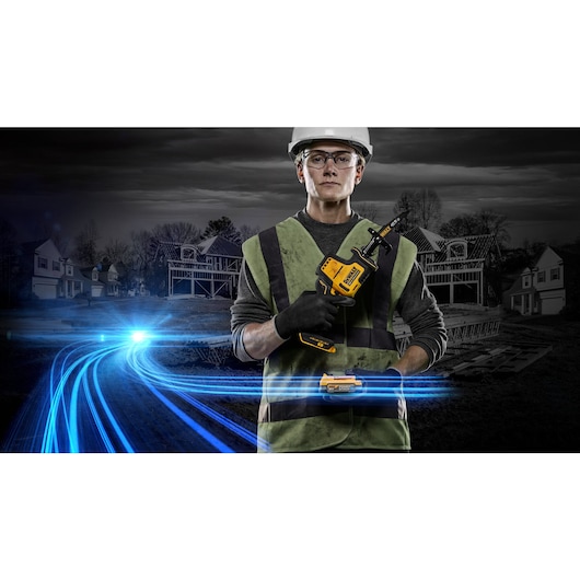 18V XR Brushless Sub Compact Reciprocating Saw - 1 x POWERSTACK Compact