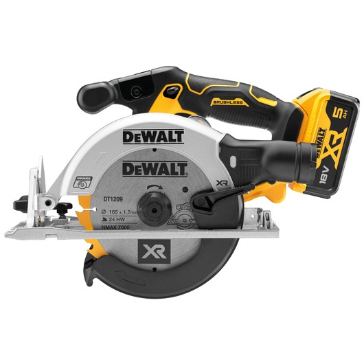 18V XR® Brushless 165mm Circular Saw - 2 x 5Ah