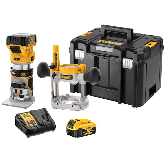18V XR® Brushless 8mm 1/4" Plunge Router - 2 x 5Ah