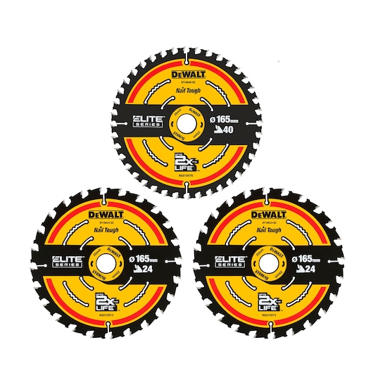 x3 ELITE CSB blades including 2 x DT10640-OZ blades and x1 DT10624-OZ blade