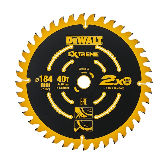 EXTREME® 2nd Fix 184mm x 16mm 40T Circular Saw Blade