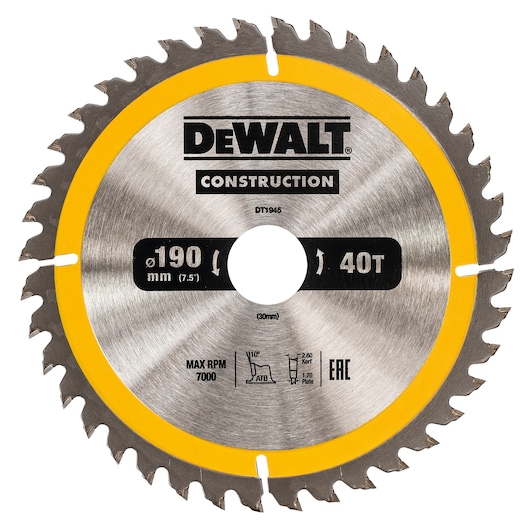 190mm x 30mm 40T Circular Saw Blade