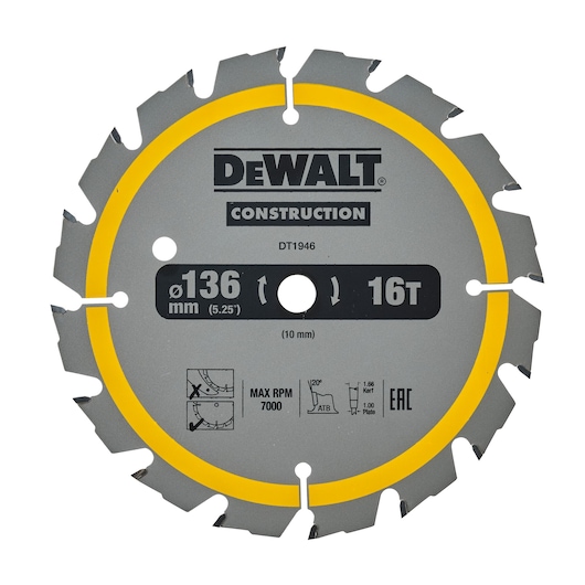 136mm x 10mm 16T Circular Saw Blade