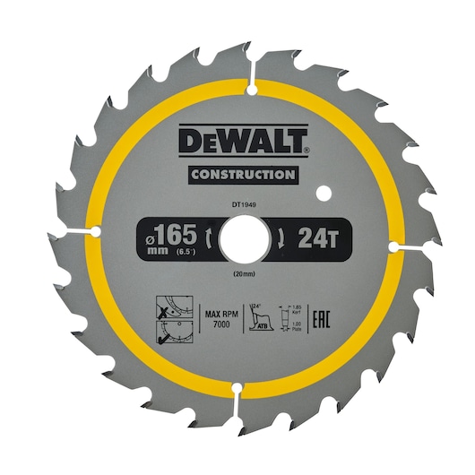 165mm x 20mm 24T Circular Saw Blade
