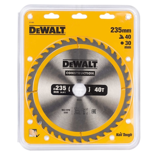 235mm x 30mm 40T Construction Circular Saw Blade