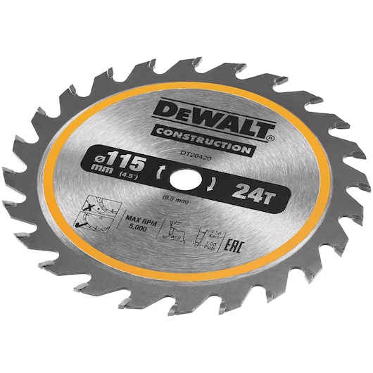 115mm x 9.5mm 24T Construction Circular Saw Blade