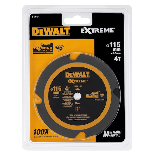 EXTREME® 115mm x 9.5mm 4T PCD Multi-Material Circular Saw Blade