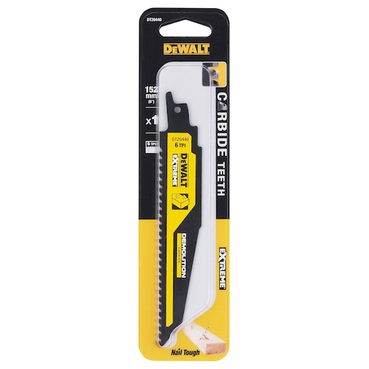 EXTREME® 152mm 6TPI Demolition Wood and Nails Carbide Reciprocating Blade