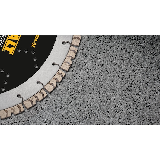 Close up of segmented Elite Diamond Cutting Wheel 350 x 25.4mm