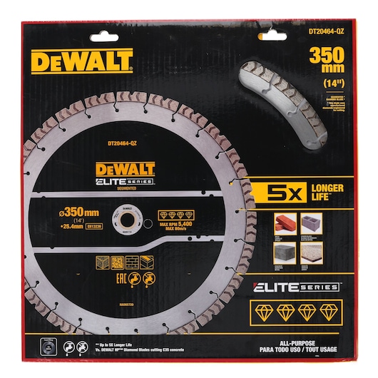 Elite Diamond Cutting Wheel 350 x 25.4mm in pack