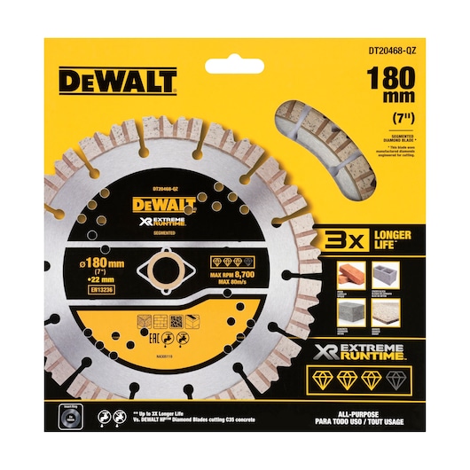 ELITE DIAMOND WHEEL 180mm Seg. Extreme RunTime ALL PURPOSE in pack