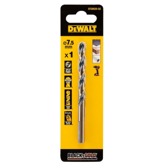 BLACK & GOLD 7.5mm HSS Drill Bit