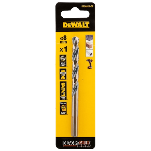 BLACK & GOLD 8mm HSS Drill Bit