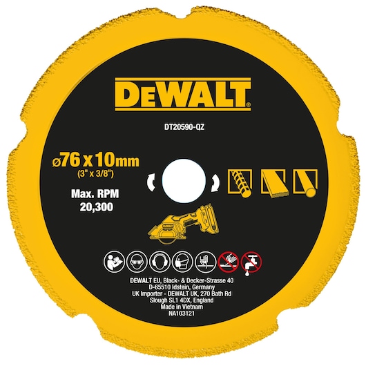 76mm x 10mm Multi-Material Diamond Cutting Wheel