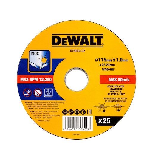 Pack of 25 bonded abrasive cutting discs