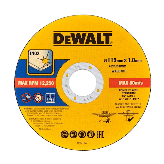 Single bonded abrasive cutting disc