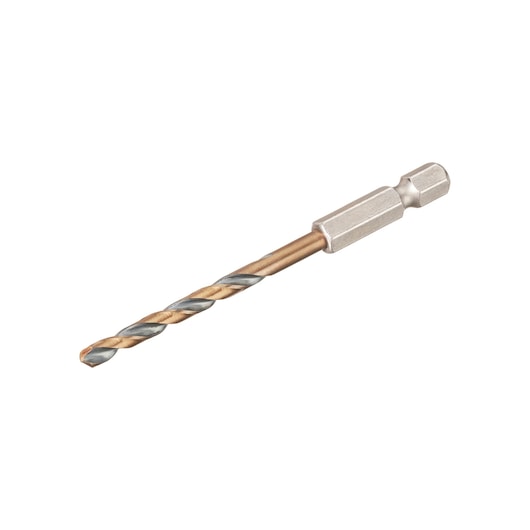 4.0 mm Black and Gold  Impact Ready Hex Shank Drill bit on angle