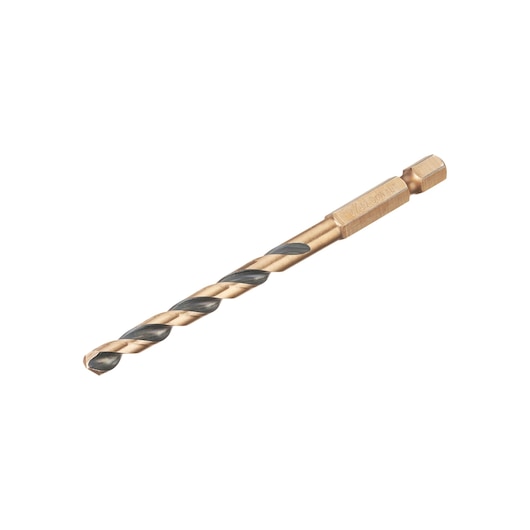 5.5 mm Black and Gold  Impact Ready Hex Shank Drill bit on angle
