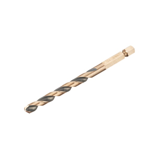 7.0 mm Black and Gold  Impact Ready Hex Shank Drill bit on angle