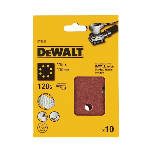 1/4 Sheet 115mm x 115mm 120P Multi-Purpose Sandpaper (10 Pk)