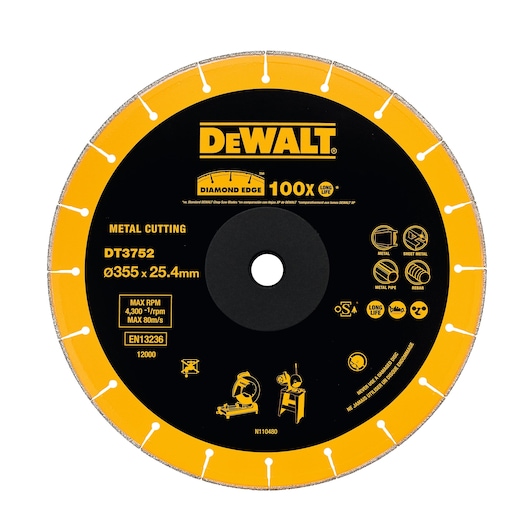 EXTREME® 355mm x 1.6mm x 25.4mm Diamond Edge Chop Saw Blade for Metal Cutting