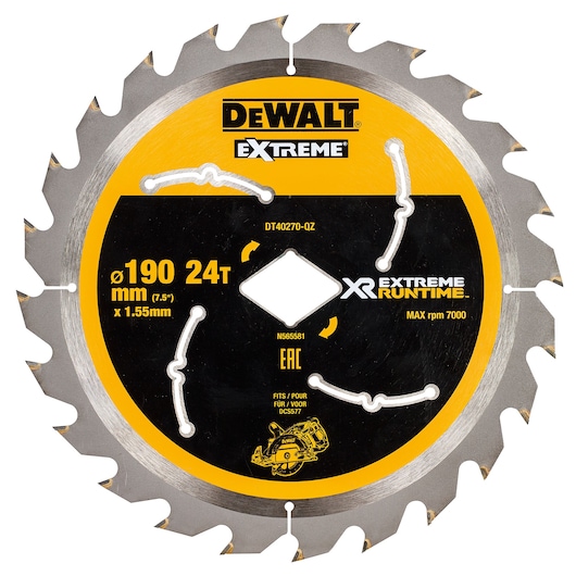 XR EXTREME® RUNTIME™ 190mm 24T Circular Saw Blade