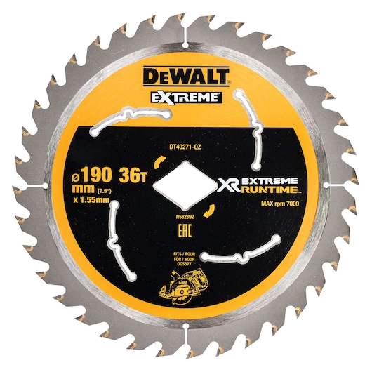 XR EXTREME® RUNTIME™ 190mm 36T Diamond Bore Circular Saw Blade