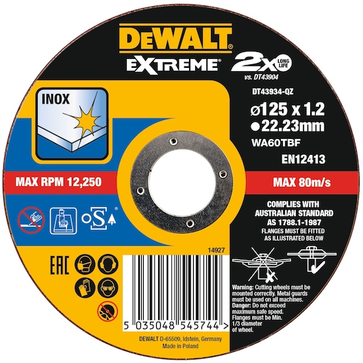 EXTREME® BONDED DISC THIN CUT 125MM X 1.2MM X 22.23MM