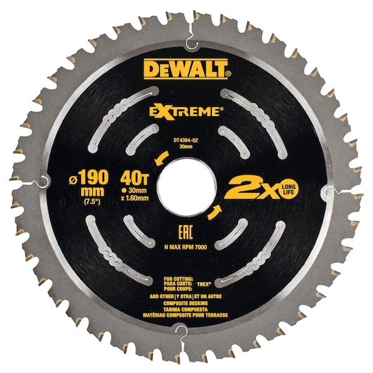 EXTREME® 190mm x 30mm 40T Circular Saw Deck Blade
