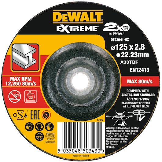 EXTREME® Bonded Cutting Disc, 125mm X 3.0mm X 22.23mm