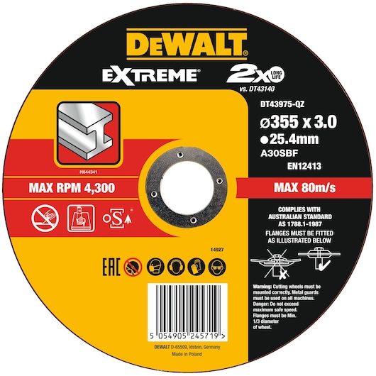EXTREME® 355mm x 3.0mm x 25.4mm Bonded Disc Cutting