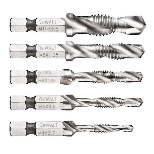 Impact Ready Drill Taps M4 M5 M6 M8 M10 (5 Pk)