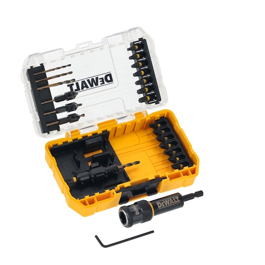 DEWALT Flip and Drive Set angled with case open